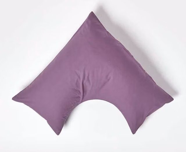 Homescapes Purple Grape V-Shape Egyptian Cotton Pillowcase, 200 TC Percale
