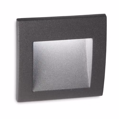 Netlighting Wire LED Outdoor Square Recessed Wall Light in Anthracite with 3000K Warm White Light and IP65 Rating