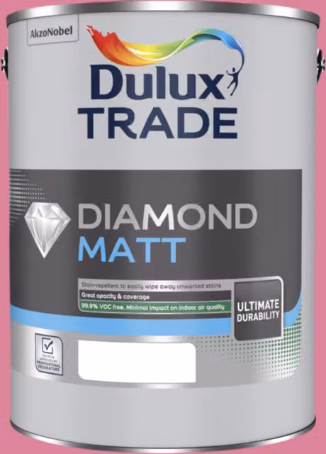 Dulux Diamond Matt Water Based Paint in Berry Smoothie Pink, 5 l