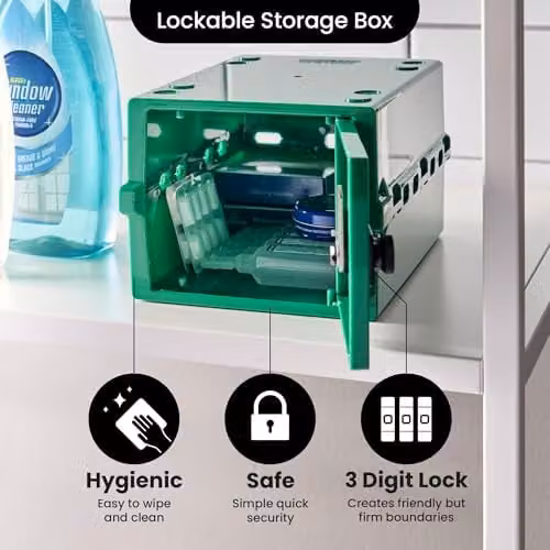 Lockabox Mini 3L Lockable Medicine Box in Medi Green, W/D/H: 22 x 12 x 16 cm – 3