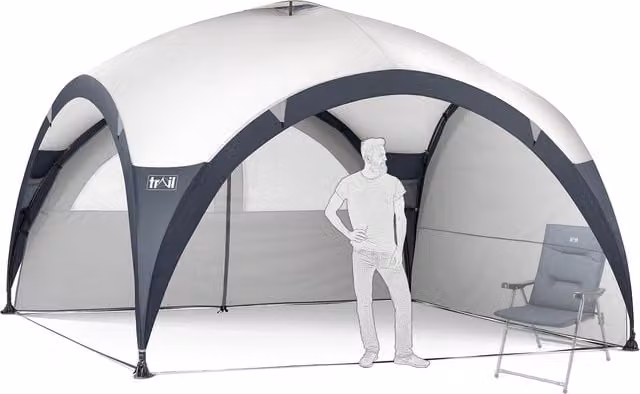 Trail Extra Large Metal Framed Dome Gazebo in Grey with UPF 50 Protection
