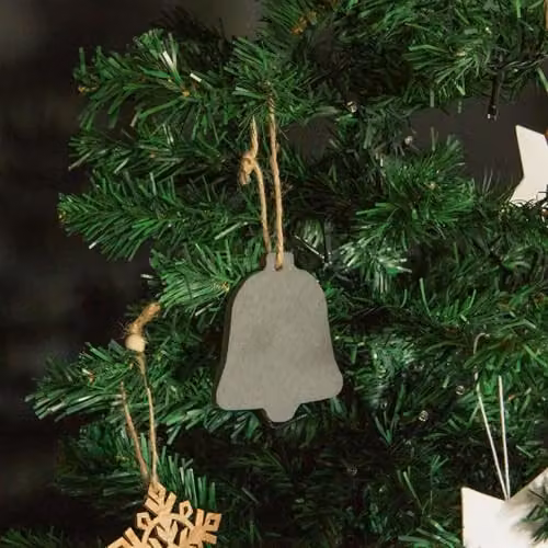 Nicola Spring Grey Slate Bell Christmas Tree Hanging Decorations, Pack of 6, H 8.5 cm x W 7 cm – 4