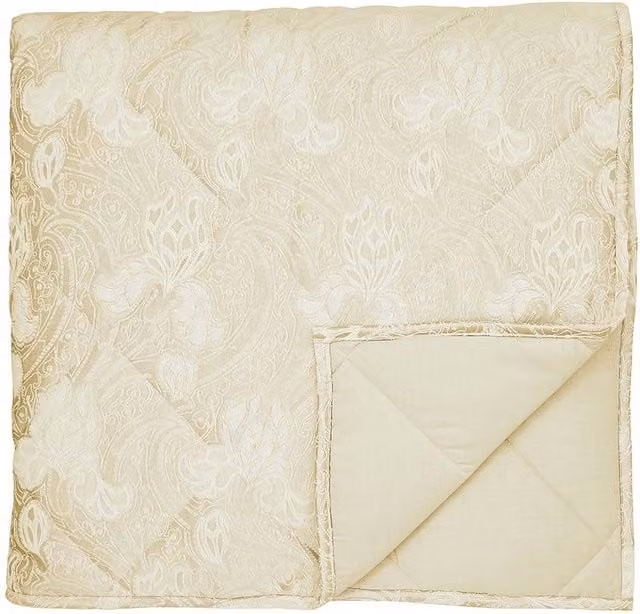 Sanderson Ashbee Quilted Floral Throw in Gold