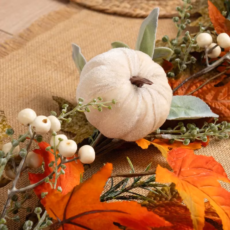 Scottish Everlastings Ltd Pumpkin Garland in Green and Orange, 150 cm – 2