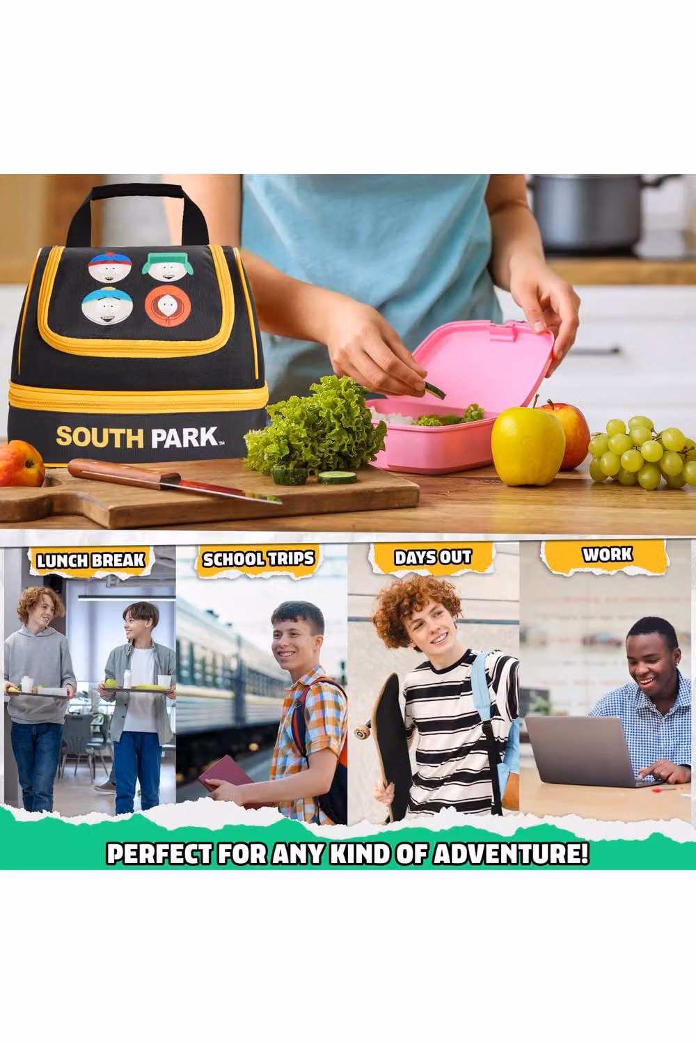Get Trend South Park Insulated Dual Compartment Lunch Bag in Black – 7
