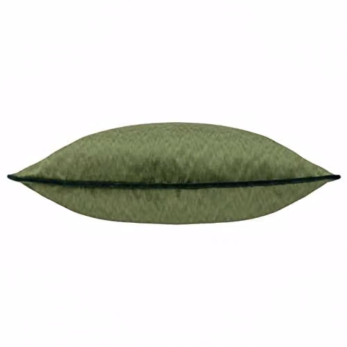 Paoletti Torto Mottled Velvet Contrast Piped Square Cushion in Green, W/D/H: 50 x 50 x 50 cm – 2