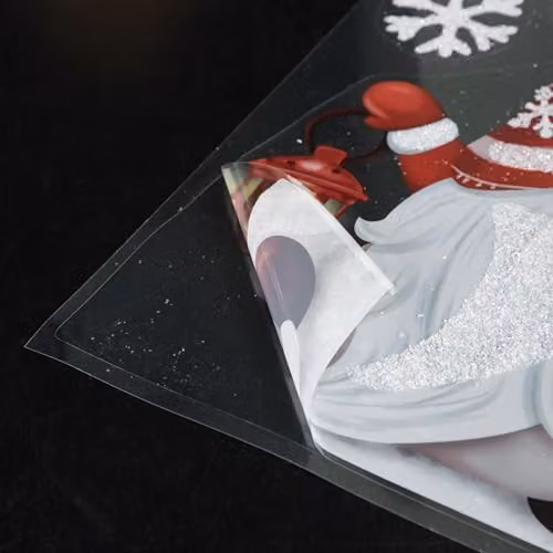 Samuel ALEXANDER Christmas Gonk in Snow Scene Window Decal Decoration with Glitter, Red and White, 35 cm – 4