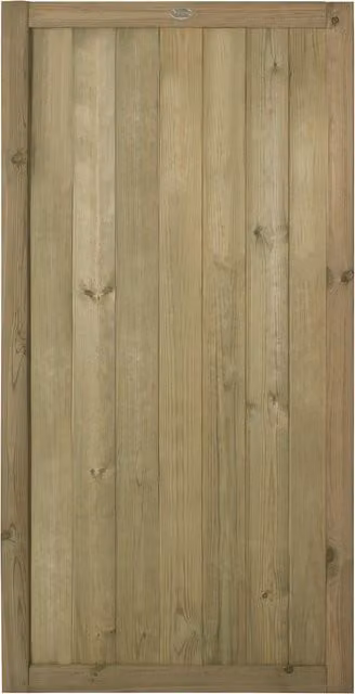 Forest Brown Vertical Tongue and Groove Wood Gate