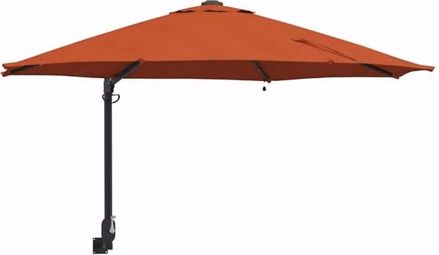 Berkfield Home Wall-mounted Garden Parasol with LEDs in Orange, Height: 248 cm