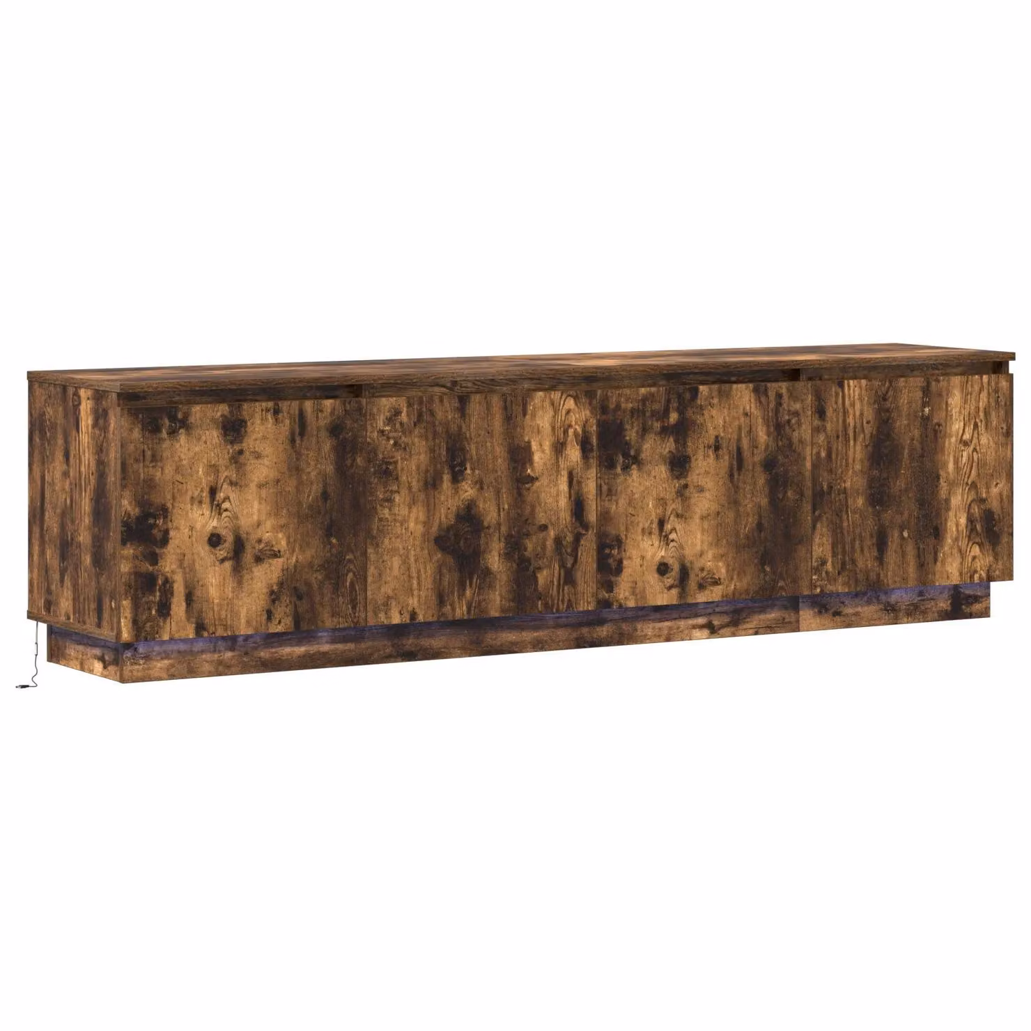 Berkfield Home Modern TV Cabinet in Smoky Oak Brown with Integrated LED Lighting, W/D/H: 180 x 38 x 49 cm – 2