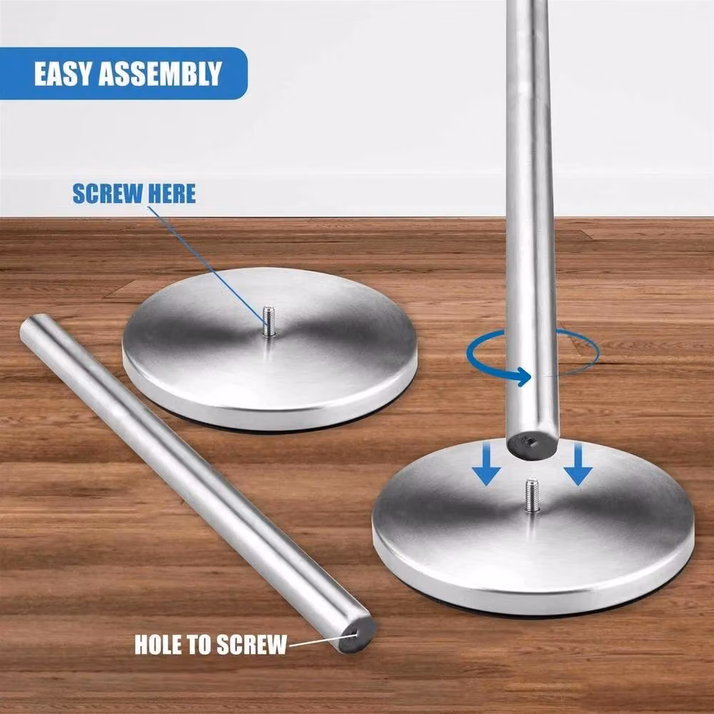 EONLION Freestanding Stainless Steel Kitchen Roll Holder in Silver, H: 32.0 cm, W: 15.0 cm, D: 15.0 cm – 2