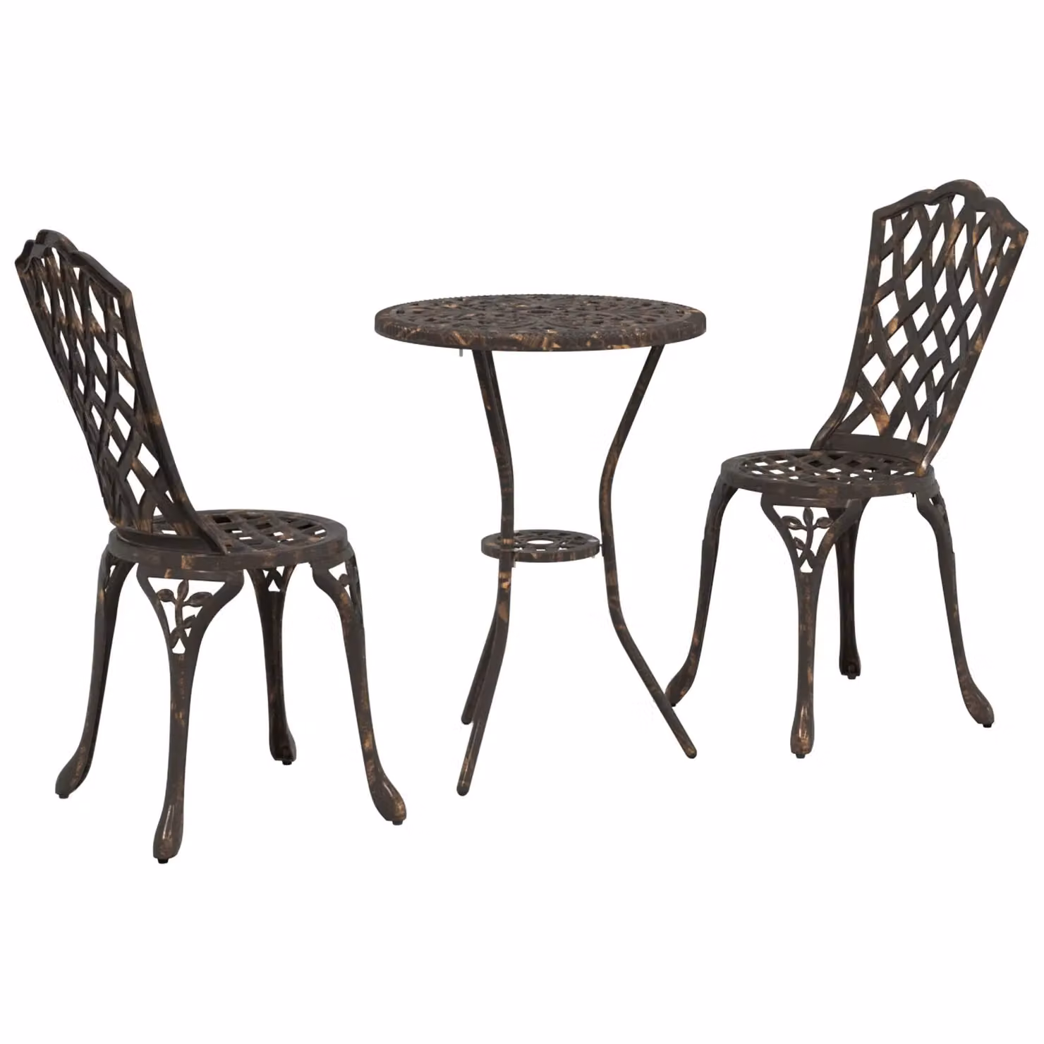 Berkfield Home Bronze Cast Aluminium Small Outdoor Dining Set with Vintage Matt Finish – 2