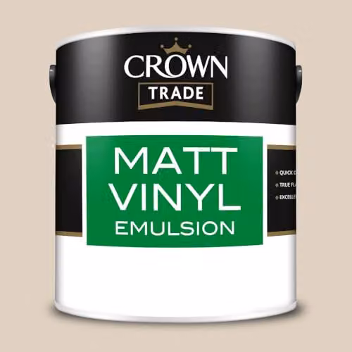 Crown Trade Matt Vinyl Dispersion Paint in Wheatgrass, Yellow/Multicolour, 2.5 l – 2