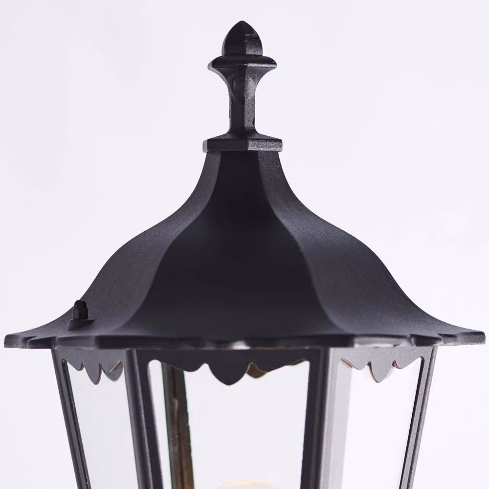 Loops 2 Pack Outdoor Post Lantern Bollard Light in Matt Black and Transparent Glass, Height: 218 cm – 3