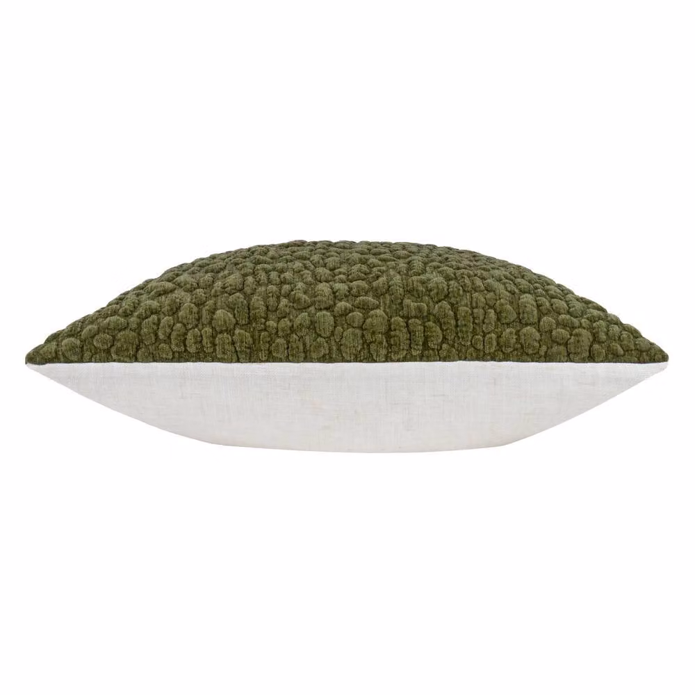 Yard Pebble Green Chenille and Linen Square Cushion, W/D/H: 45 x 45 x 45 cm – 3