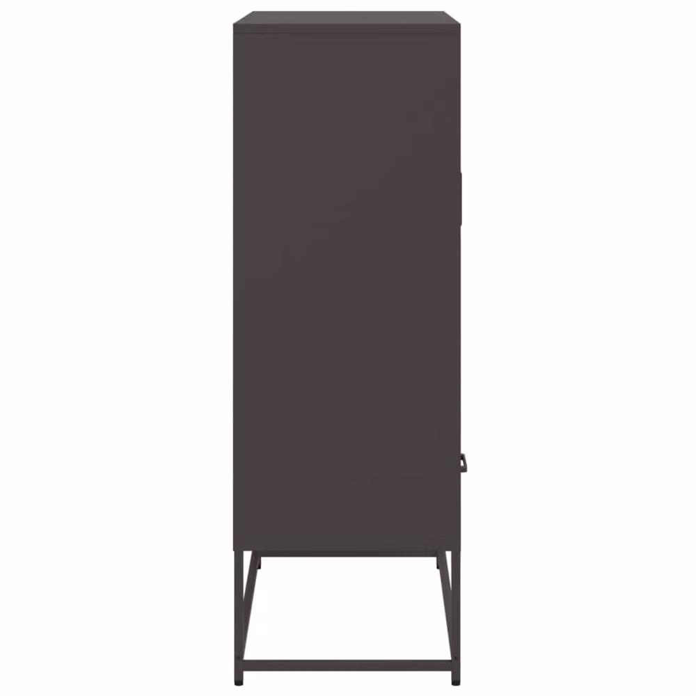 Berkfield Home Black Steel Highboard with Internal Drawers and Shelves, W/D/H: 68 x 39 x 111.5 cm – 4