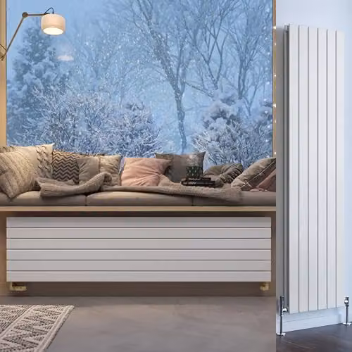 Terma White Steel Double Panel Wall Mounted Radiator H 180 x W 44 cm – 1