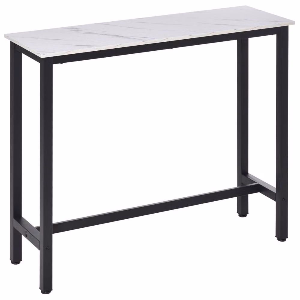 Wyld Haus Nanotti Industrial Rectangular Bar Table in White and Black, W/D: 120 x 40 cm – 2