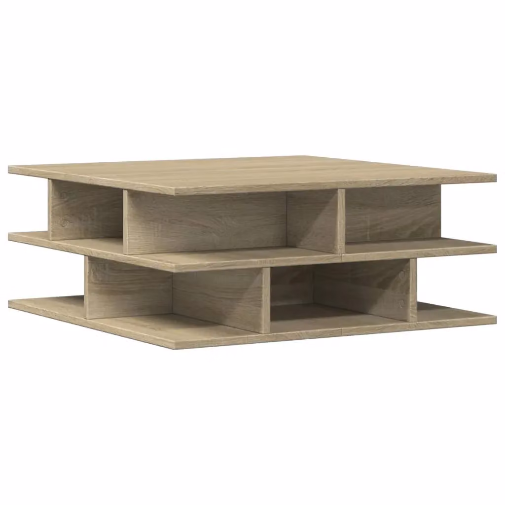 Berkfield Home Sonoma Oak Coffee Table in Brown, W/D/H: 70 x 70 x 29 cm – 2