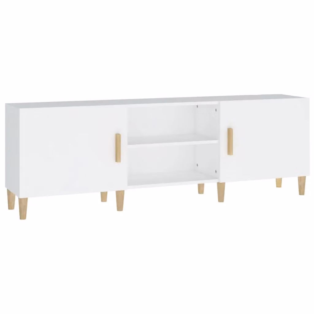 Berkfield Home Classic White TV Cabinet in Matt MDF, W/D/H: 150 x 50 x 50 cm – 2