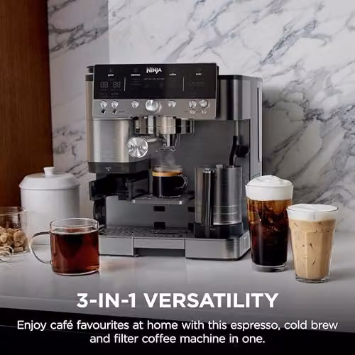 Ninja Luxe Premier 3-in-1 Coffee Machine with Cold Brew Function and Integrated Scale, Silver, Stainless Steel, W/D/H: 34.4 x 33.6 x 37.2 cm – 2