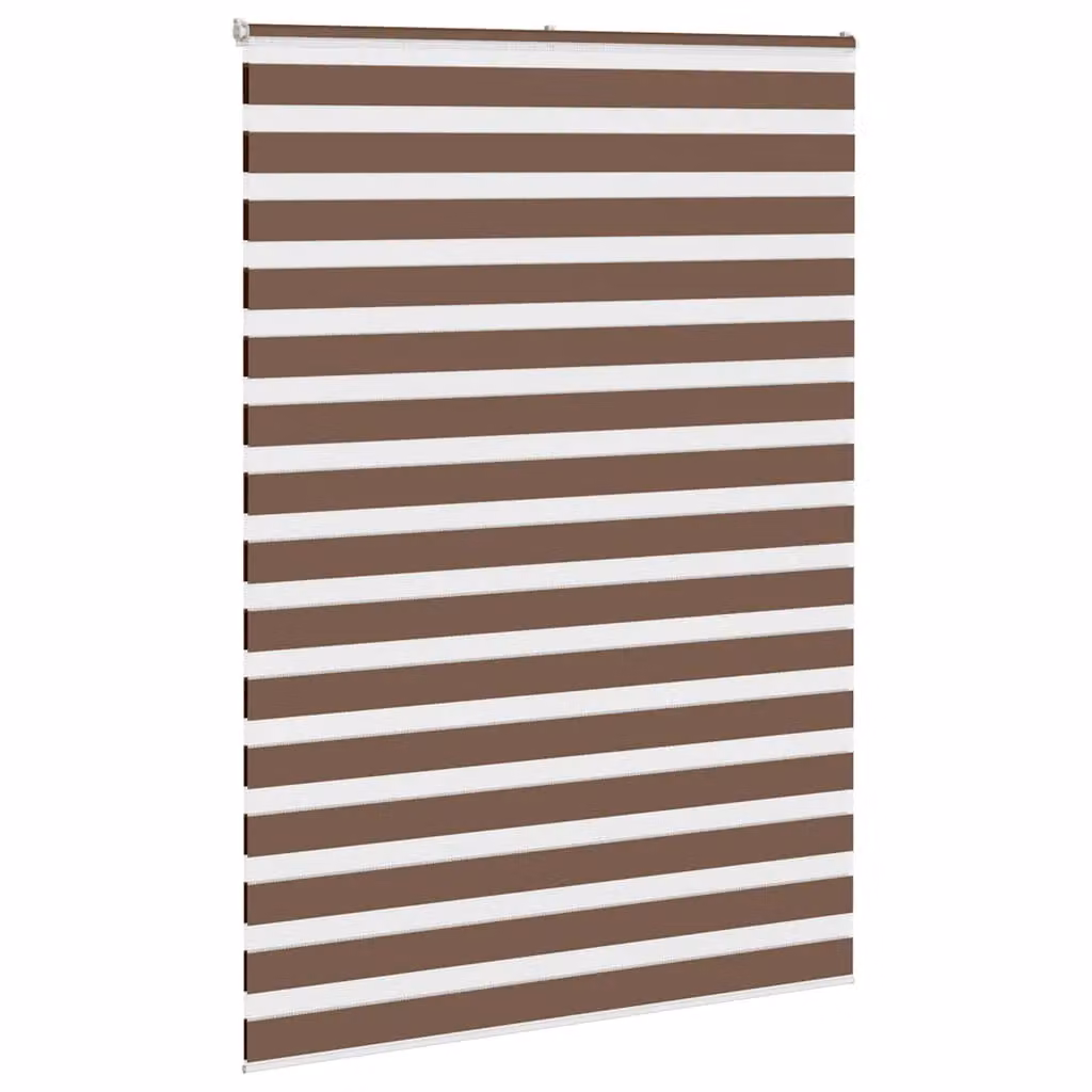 Berkfield Home Brown Zebra Day and Night Blind with Polyester Fabric, W: 155 cm, H: 230 cm – 3