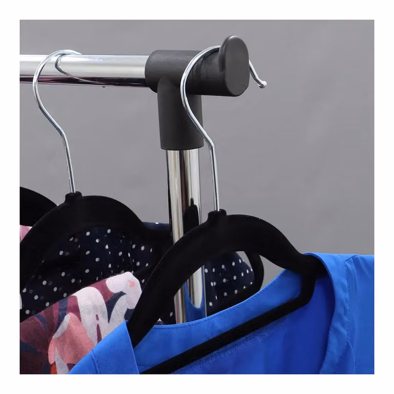 JVL Matt Black Metal Clothes Rail