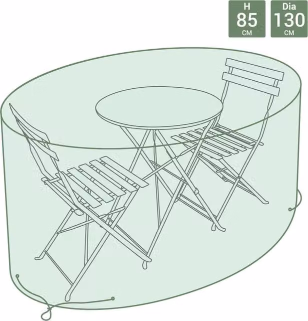 Charles Bentley Water Repellent Bistro Set Cover in Green PE Woven Fabric