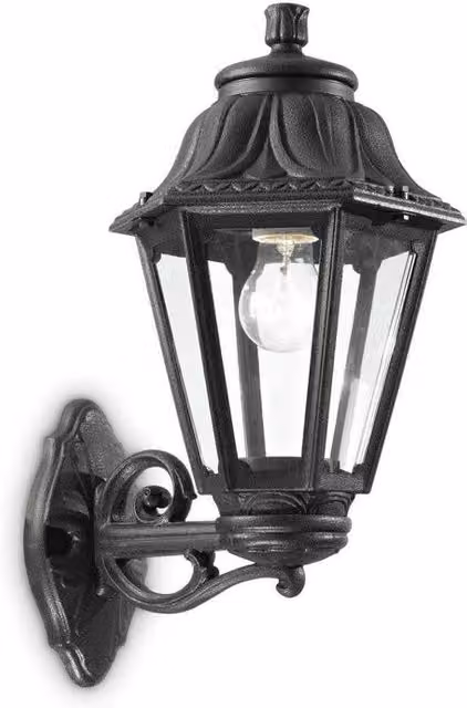 Netlighting Anna Black Outdoor Flush Wall Lantern IP44 with E27 Socket – 1