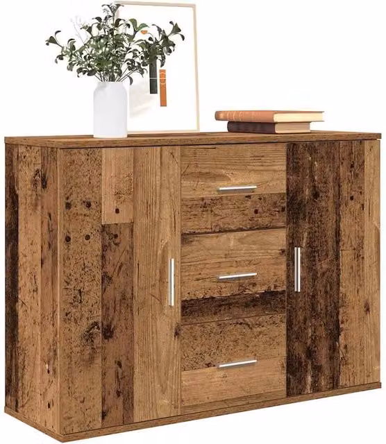 Berkfield Home Classic Sideboard in Brown Old Wood, W/D/H: 90 x 29.5 x 65 cm – 1