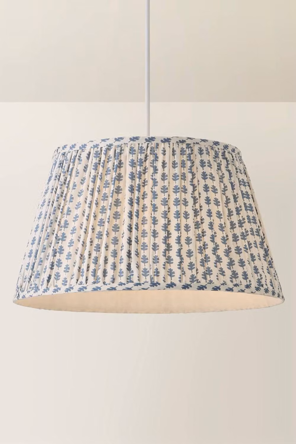 ValueLights Grange Floral Pleated Ceiling Pendant Lamp Shade in Blue and Green, Diameter: 45 cm – 2