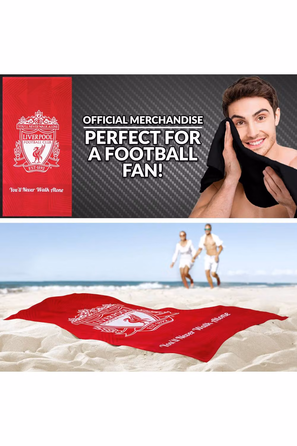 Liverpool F.C. Cotton Quick Dry Bath Towel, Red, W/D/H: 137 x 69 x 0.685 cm – 6