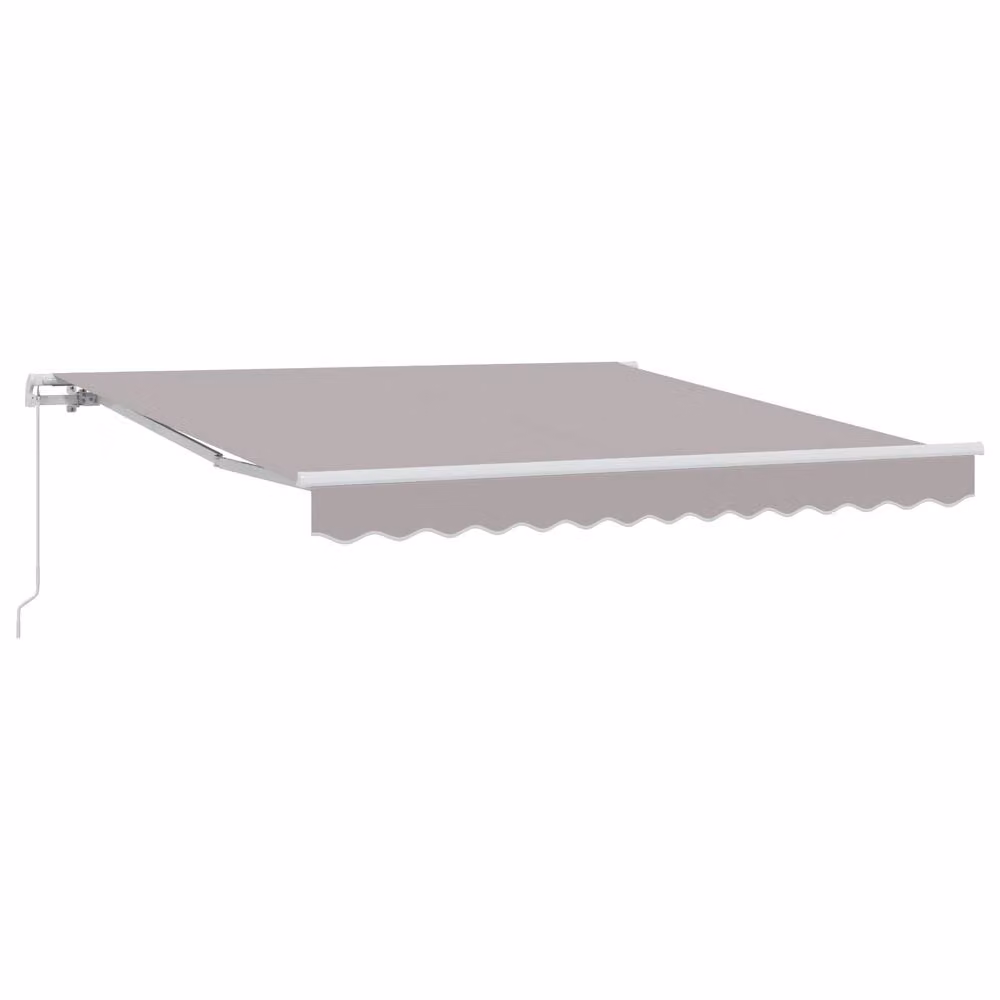 Berkfield Home Manual Retractable Folding Arm Awning in Light Grey, W: 300 cm, D: 250 cm – 2