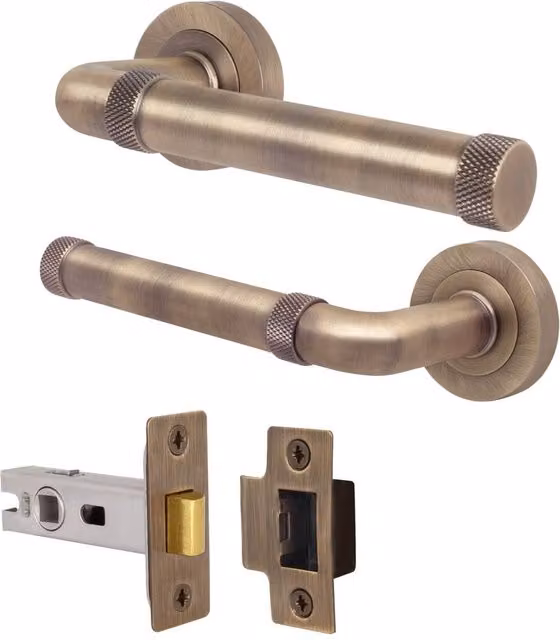 AFIT Antique Brass Internal Door Handle and Latch Set in Bronze