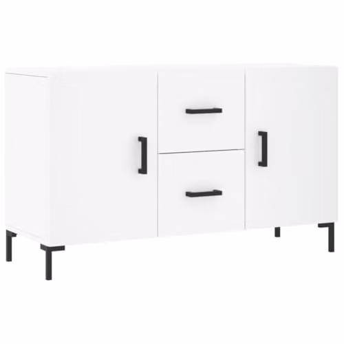 vidaXL Modern White Sideboard in MDF and Metal, W/D/H: 100 x 36 x 60 cm