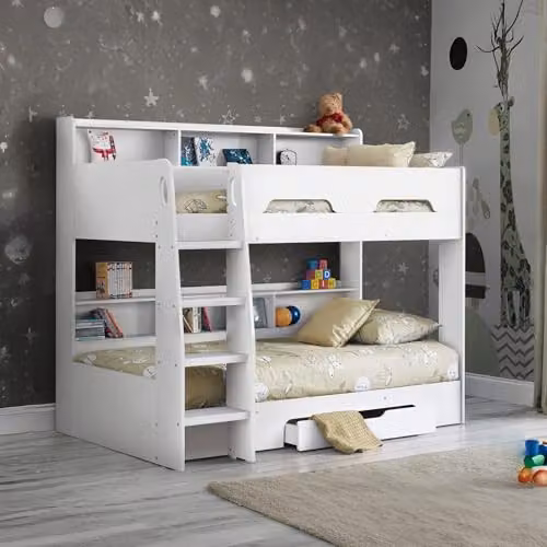 Julian Bowen Orion White Solid Wood Two-Level Bunk Bed, W/D/H: 135 x 90 x 197 cm – 1