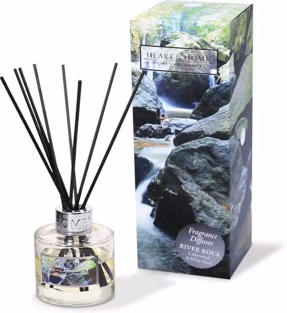 Heart and Home River Rock Fragrance Reed Diffuser, 70ml, Cool White – 1