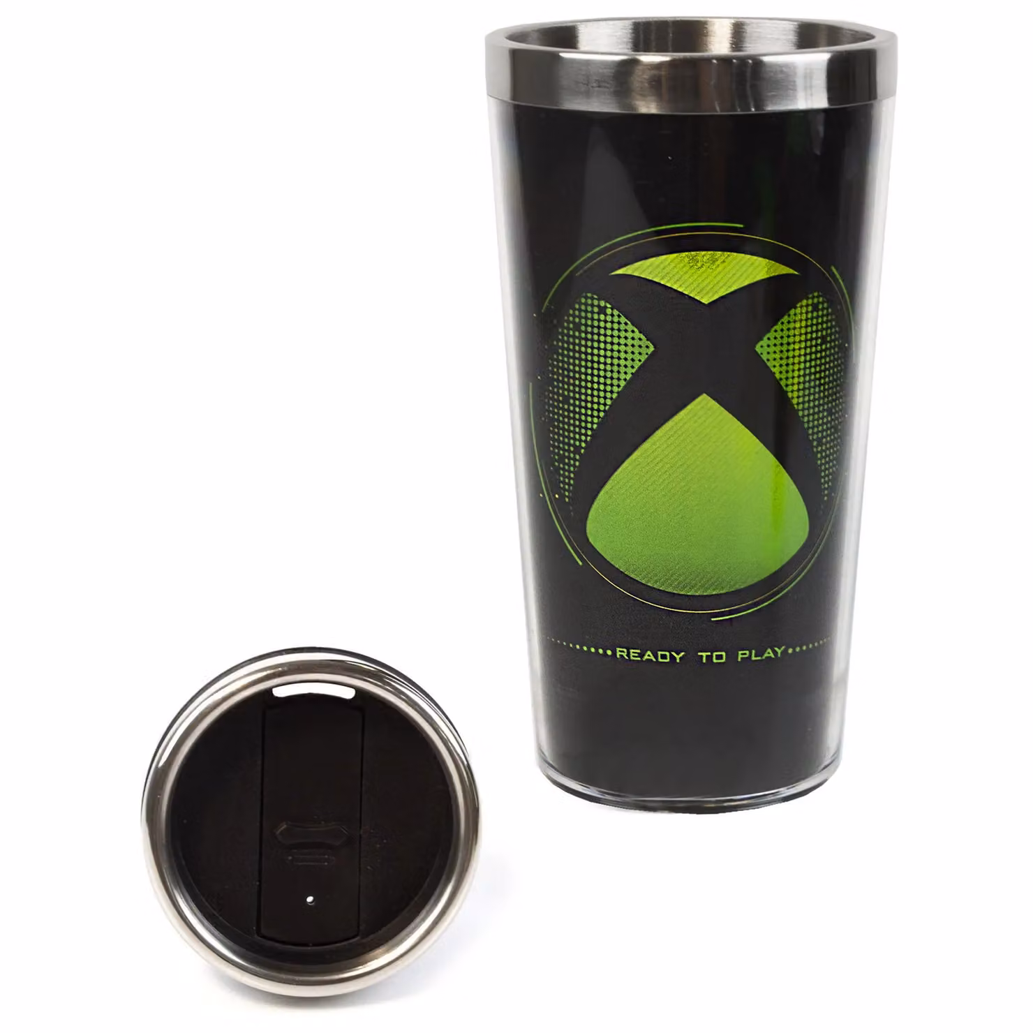 Xbox Adult Travel Mug with Lid in Green and Black – 4