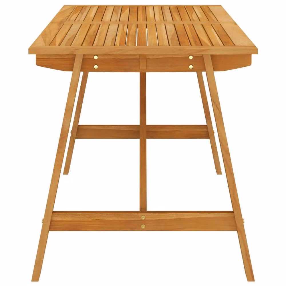 Berkfield Home Rustic Brown Solid Acacia Wood Garden Dining Table W/D/H: 140 x 70 x 73.5 cm – 2