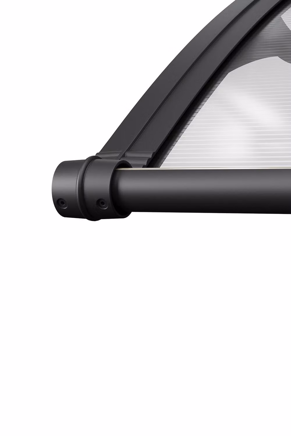 Living and Home Outdoor Door Canopy Window Awning with Drainage Channel in Grey, Aluminium and Polycarbonate, W/D/H: 200 x 100 x 28 cm – 4