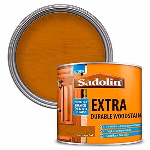Sadolin Extra Durable Woodstain in Heritage Oak, Brown, 500 ml
