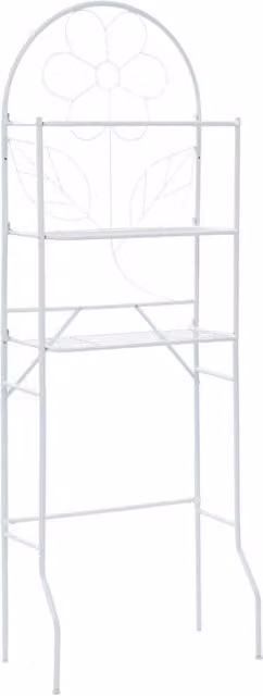 Berkfield Home White Metal Wall Mounted Toilet Rack, W/D/H: 60 x 33 x 174 cm
