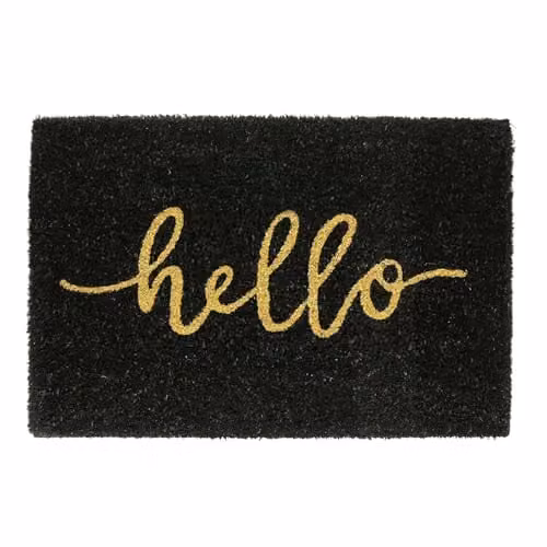 Nicola Spring Black Coir Door Mat, W: 60 cm, D: 40 cm – 1