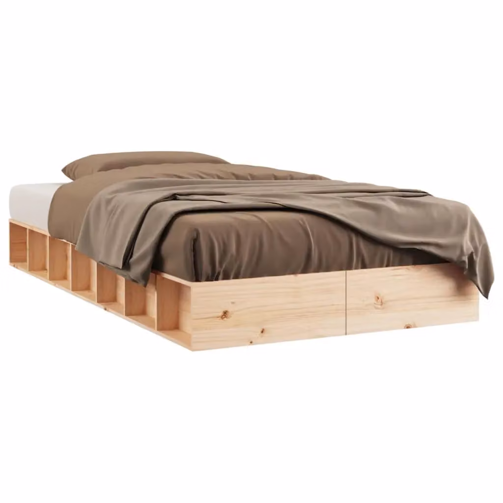 Berkfield Home Rustic Solid Pine Bed Frame, Brown, W: 100 cm, D: 200 cm – 2
