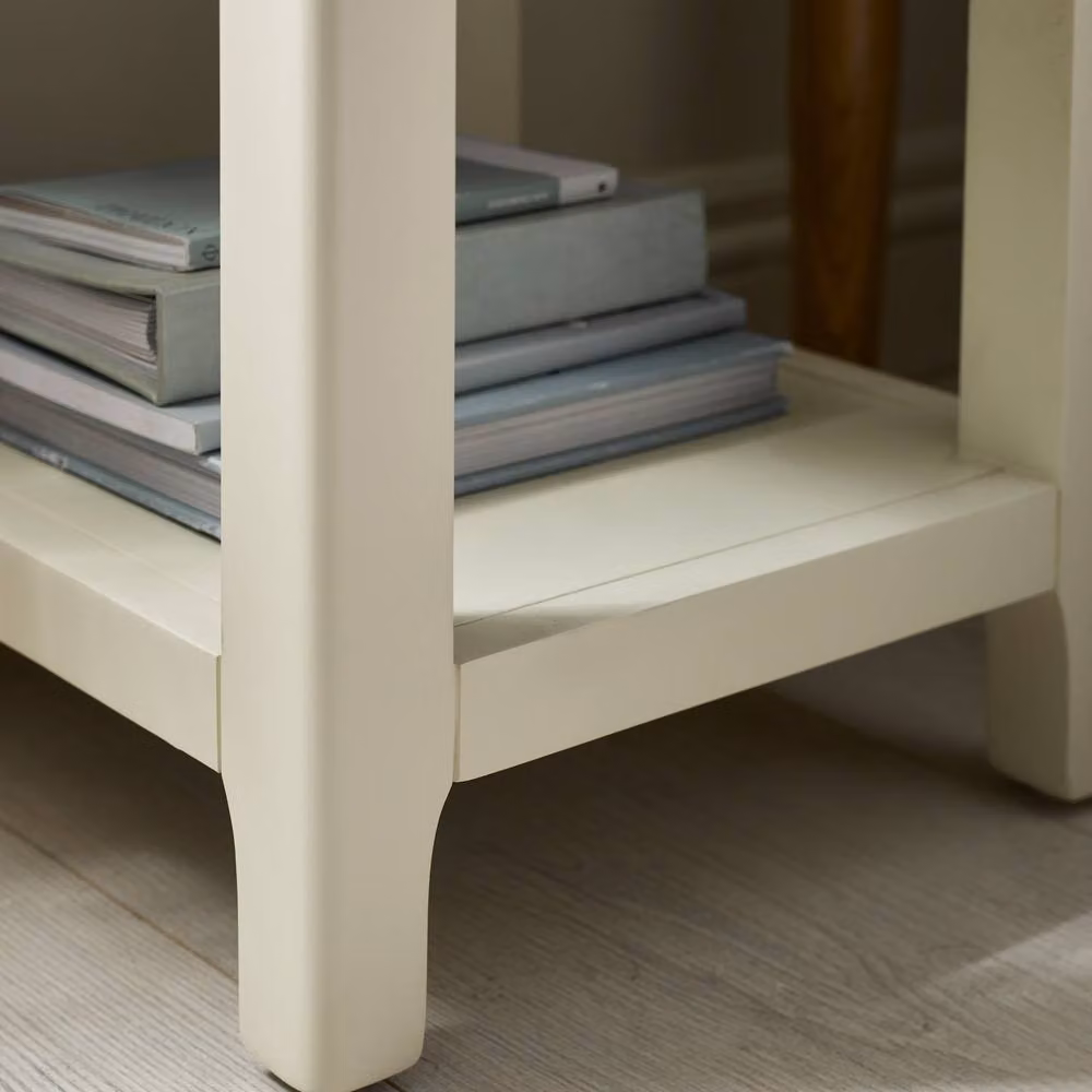 Cheshire Premium Langford White and Oak Compact 1 Drawer Bedside Table with Shelf – 4