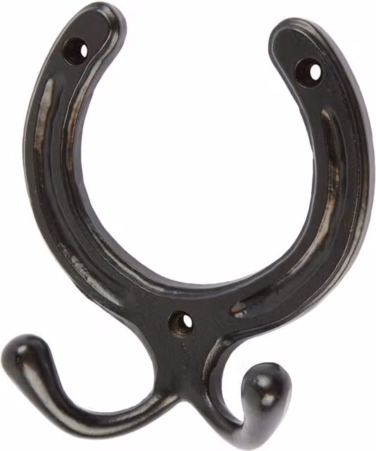 Hammer and Tongs Matt Black Iron Wall Mounted Double Coat Hook