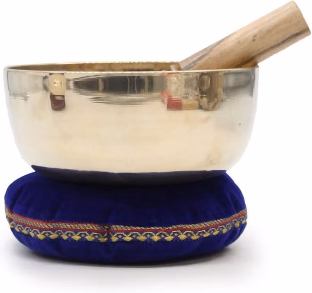 KDMK Silver Metal Singing Bowl for Meditation and Sound Healing, Diameter: 17.0 cm