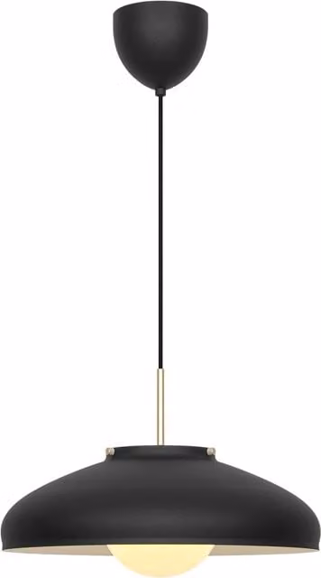 Nordlux Latif Modern Round Pendant Light in Black and Gold/Brass Metal with E14 Socket, Diameter: 40 cm