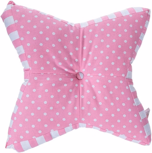 Homescapes Star Floor Cushion in Pink, Green and White with Removable Washable Cover