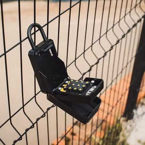 Squire KeyKeep 2 PB Push-Button Combination Key Safe in Black, Wall or Gate Mountable – 6